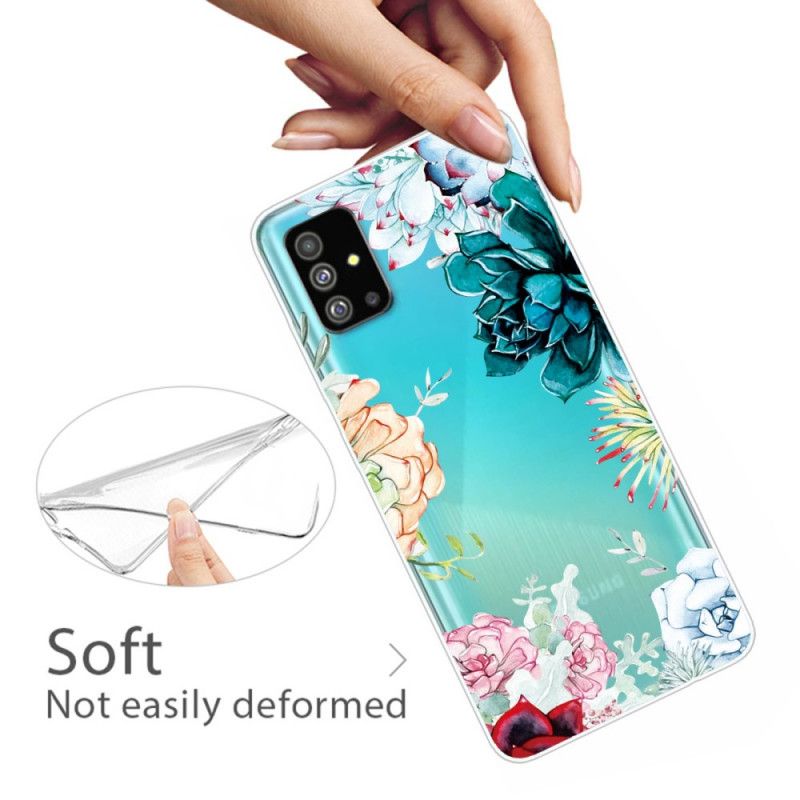 Hülle Samsung Galaxy S20 Transparente Aquarellblumen