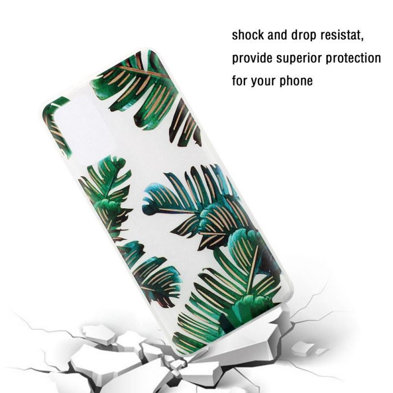 Hülle Samsung Galaxy S20 Transparente Grüne Blätter