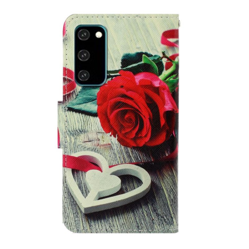 Lederhüllen Für Samsung Galaxy S20 Romantische Rose Mit Tanga