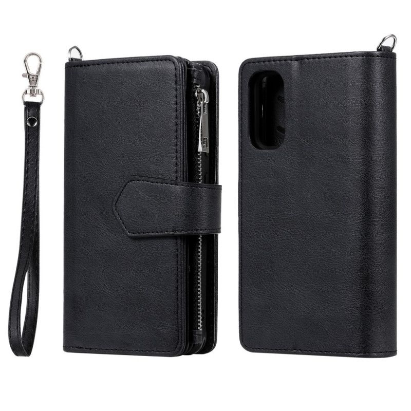 Lederhüllen Für Samsung Galaxy S20 Schwarz Abnehmbare Brieftasche