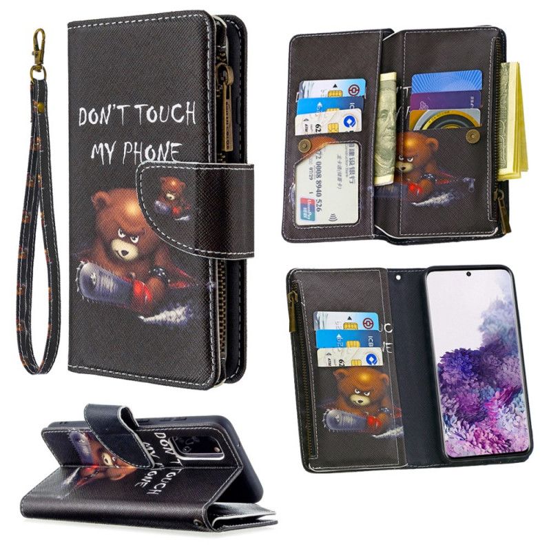 Lederhüllen Samsung Galaxy S20 Bärentasche Mit Reißverschluss