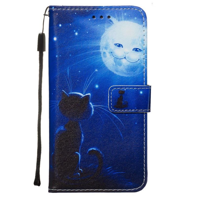 Lederhüllen Samsung Galaxy S20 Handyhülle Katze Im Mondlicht