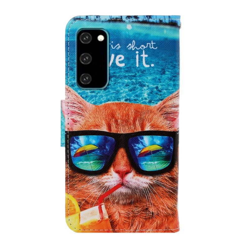 Lederhüllen Samsung Galaxy S20 Handyhülle Katze Lebe Es Mit Tanga