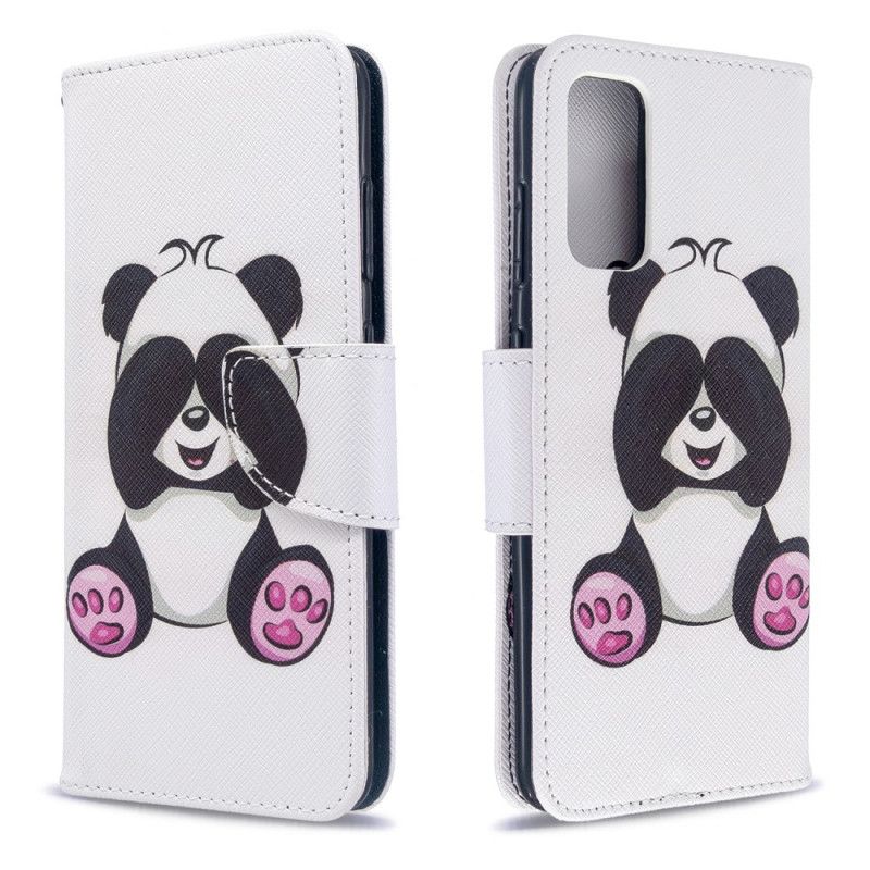 Lederhüllen Samsung Galaxy S20 Handyhülle Lustiger Panda