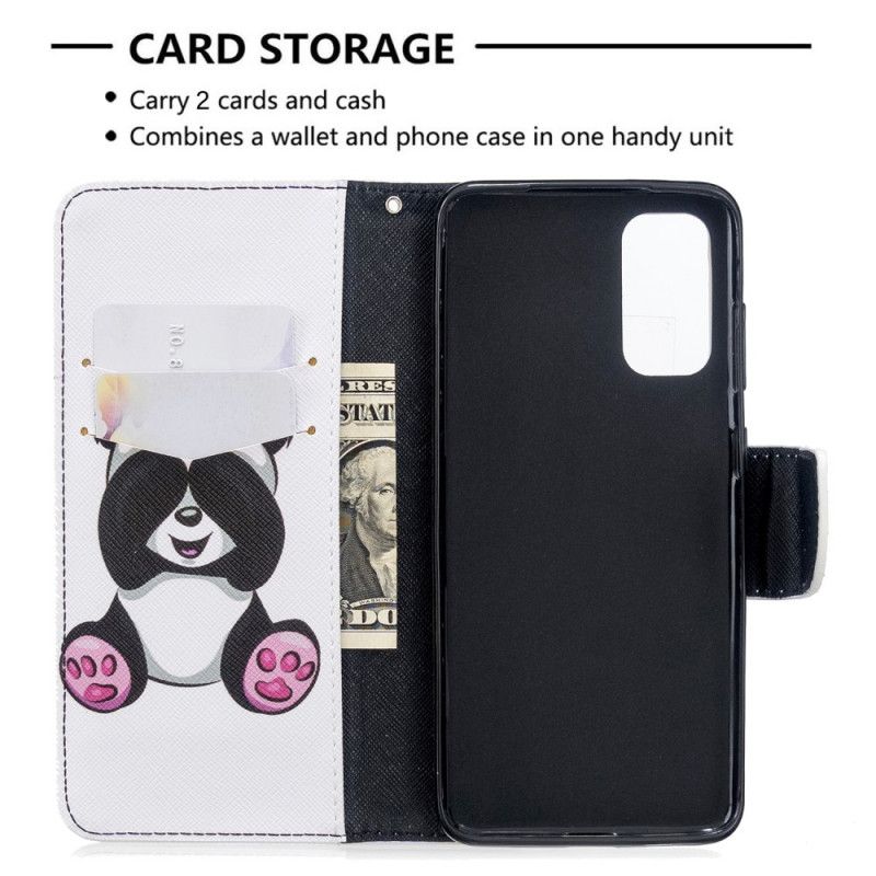 Lederhüllen Samsung Galaxy S20 Handyhülle Lustiger Panda