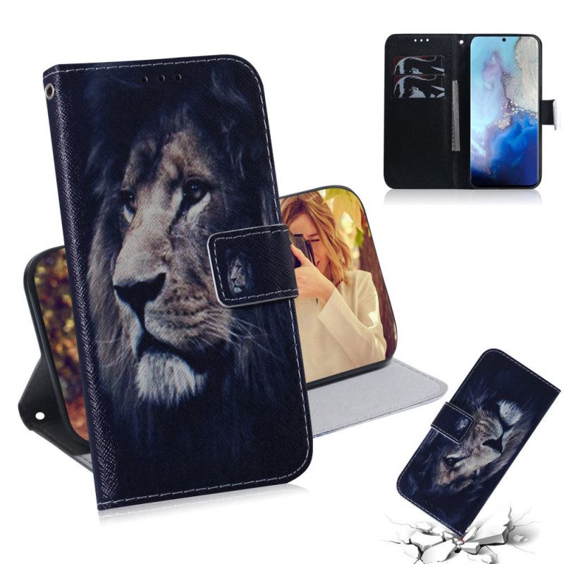Lederhüllen Samsung Galaxy S20 Handyhülle Träumender Löwe