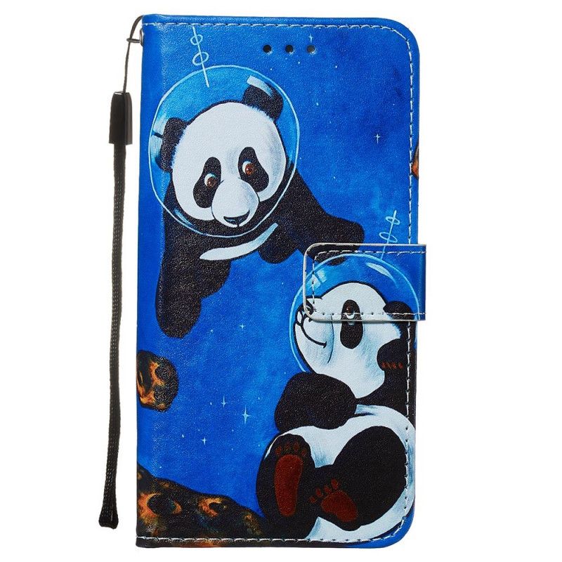 Lederhüllen Samsung Galaxy S20 Panda-Kosmonauten