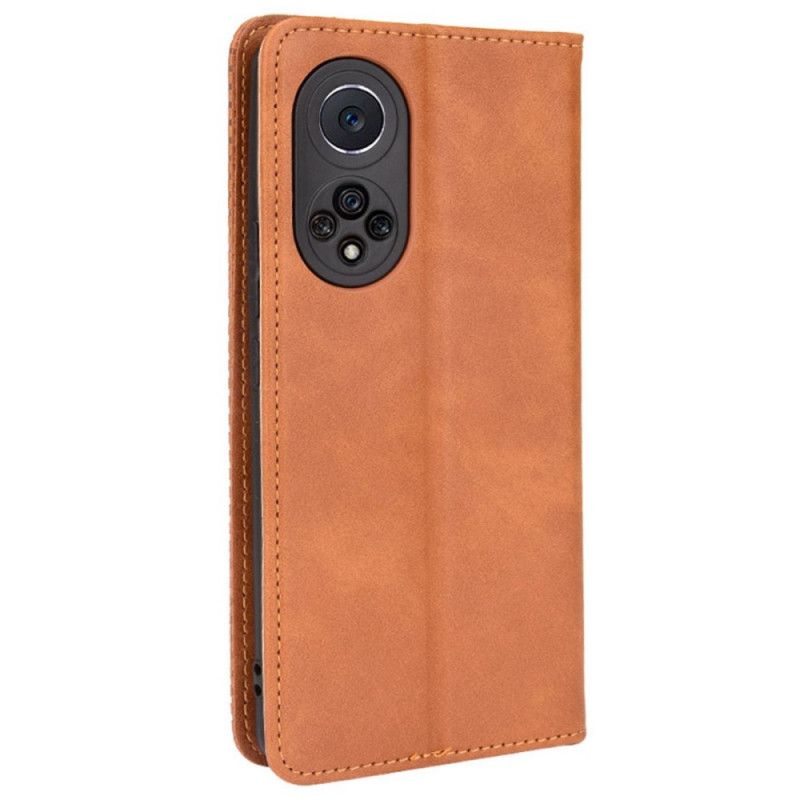 Flip Case Huawei Nova 9 Pro / Honor 50 Pro Stilisierter Vintage-ledereffekt