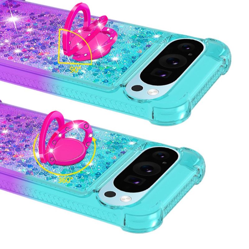 Hülle Google Pixel 10 Pro Xl Handyhülle Glitzer-farbverlauf Mit Ringhalter