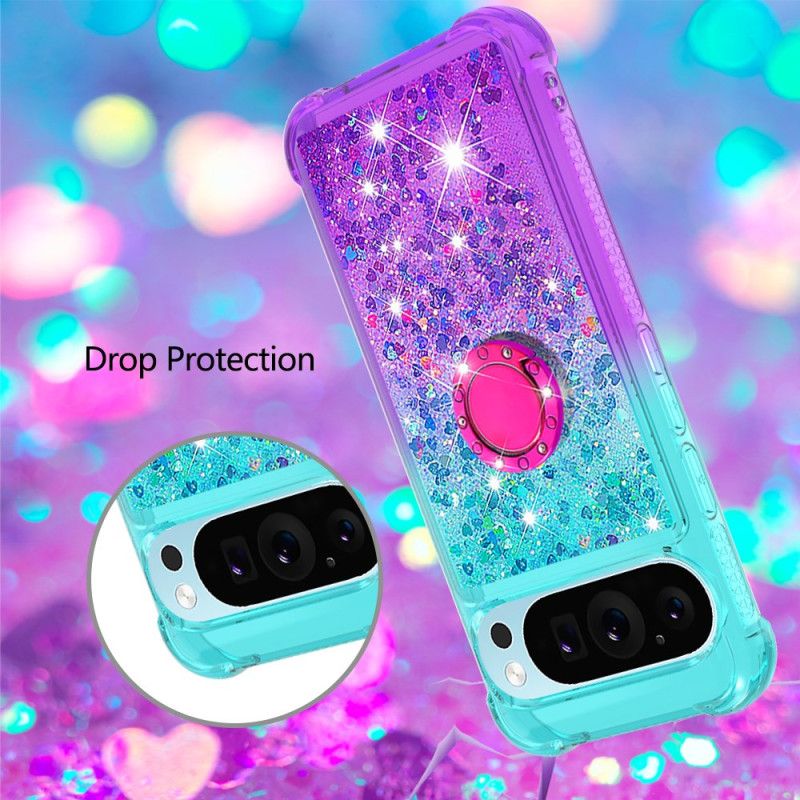 Hülle Google Pixel 10 Pro Xl Handyhülle Glitzer-farbverlauf Mit Ringhalter