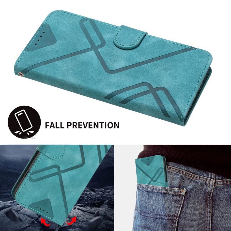 Lederhüllen Google Pixel 10 Pro Xl Handyhülle Geometrische Linien Mit Riemen