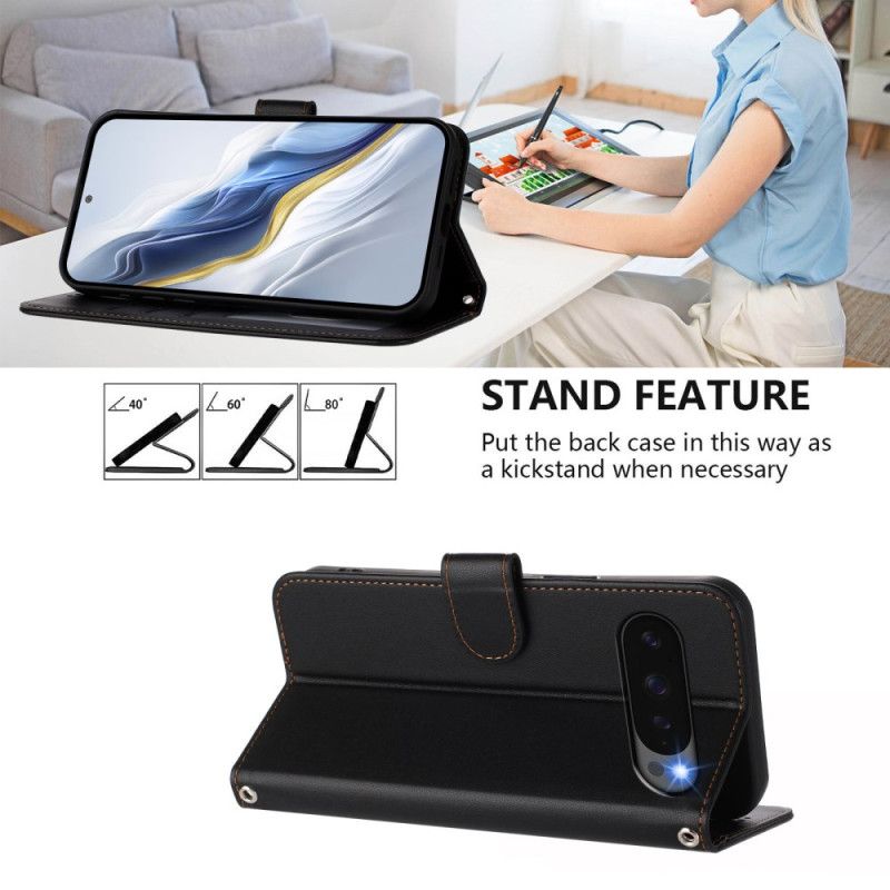 Lederhüllen Google Pixel 10 Pro Xl Schlichtes Kunstleder Mit Riemen