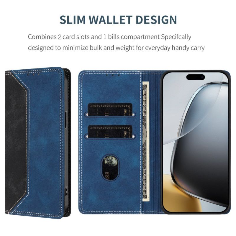 Flip Case Oneplus 15 Handyhülle Zweifarbiger Rfid-schutz