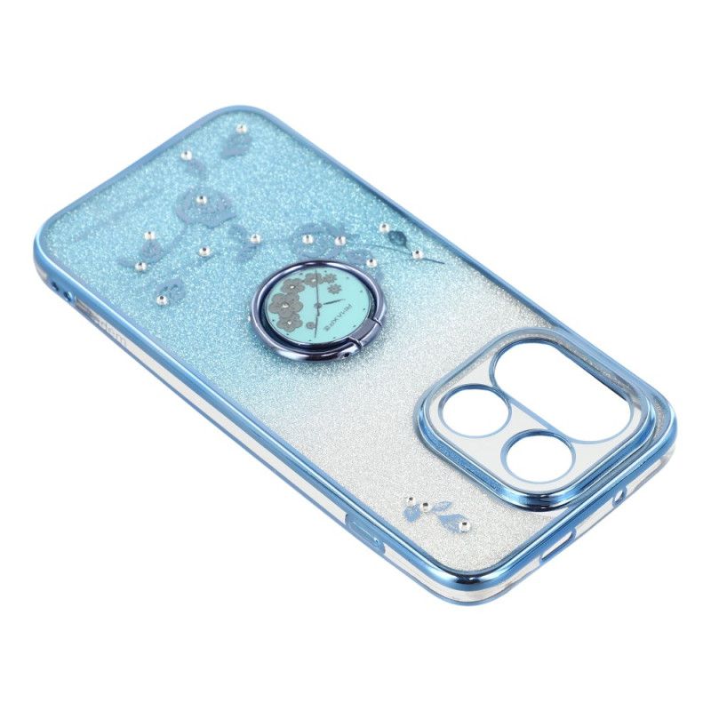 Hülle Oneplus 15 Ringhalter Und Glitzerblumenmuster