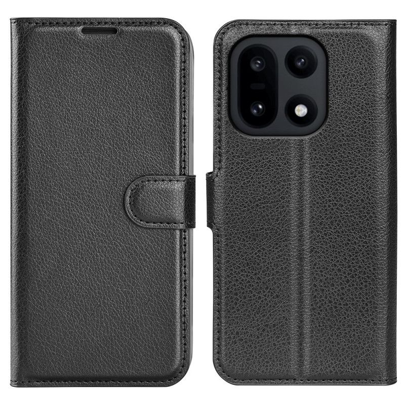 Lederhüllen Für Oneplus 15 Kunstleder In Litschi-optik
