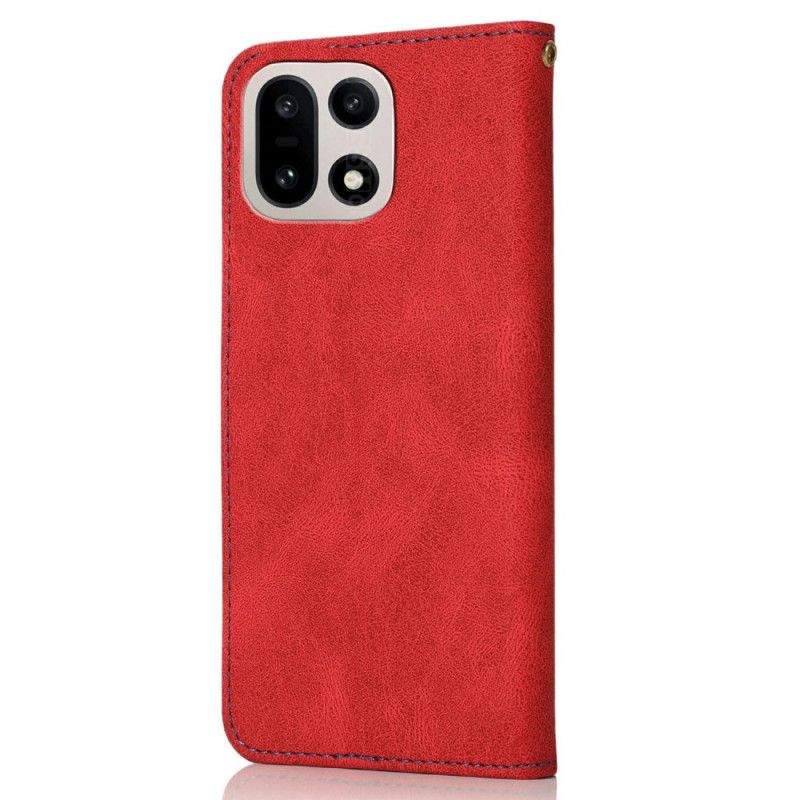 Lederhüllen Für Oneplus 15 Zweifarbiges Design