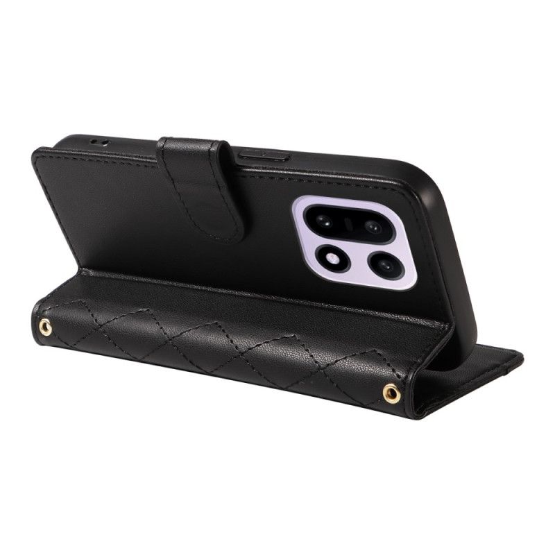 Lederhüllen Oneplus 15 Handyhülle Gesteppt Mit Schulterriemen Und Riemen