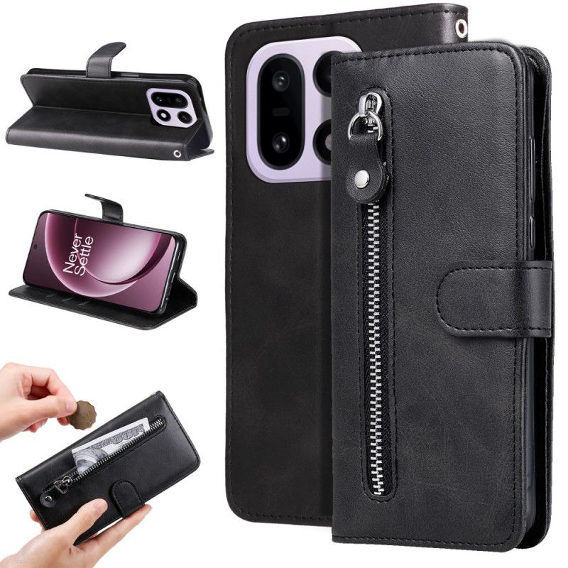 Lederhüllen Oneplus 15 Handyhülle Reißverschlusstasche