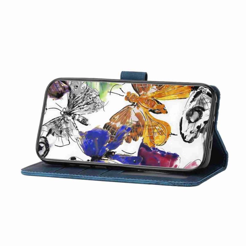 Lederhüllen Oneplus 15 Handyhülle Wildlederoptik Mit Schmetterlingen