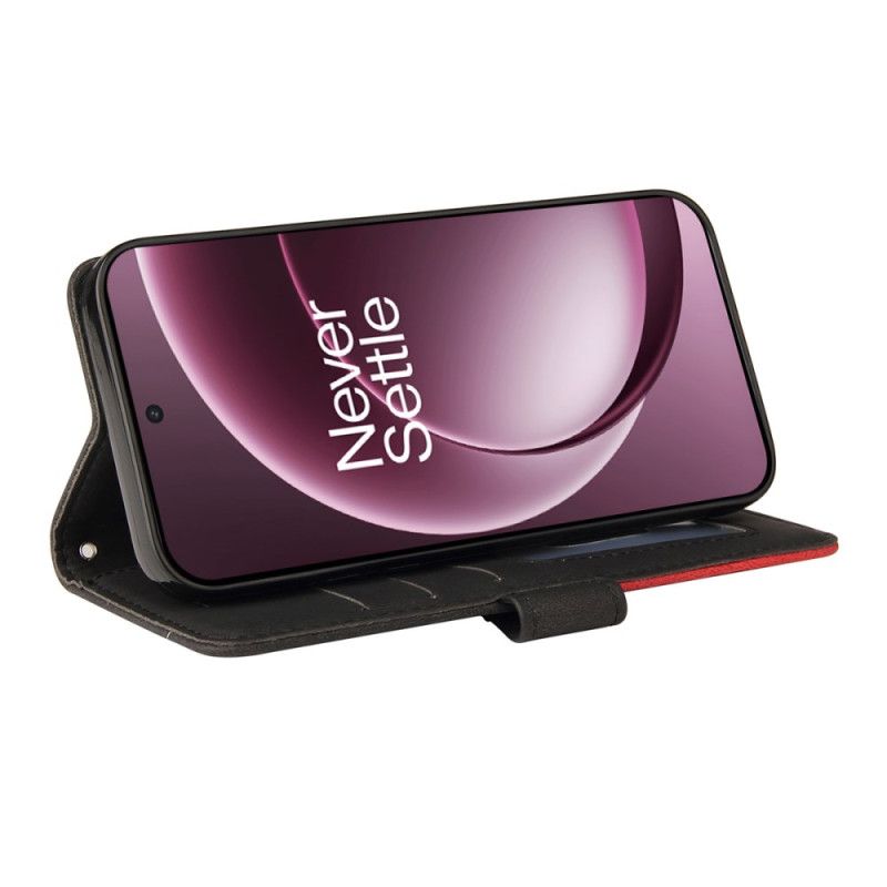 Lederhüllen Oneplus 15 Handyhülle Zweifarbige Wellenstruktur