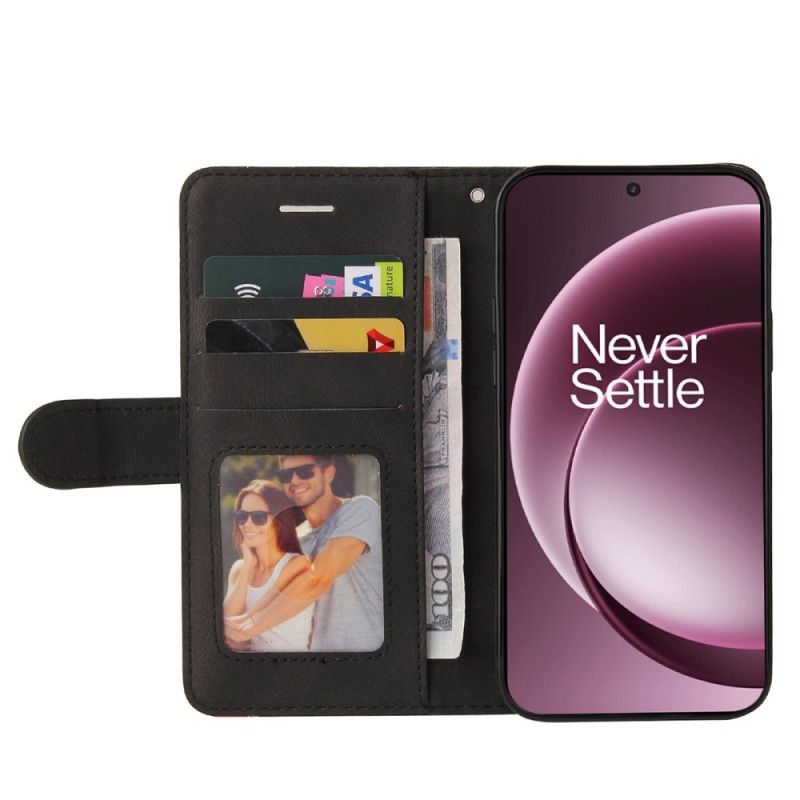 Lederhüllen Oneplus 15 Handyhülle Zweifarbige Wellenstruktur