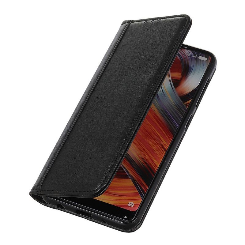 Flip Case Für Sony Xperia L4 Schwarz Elegantes Geteiltes Litschileder