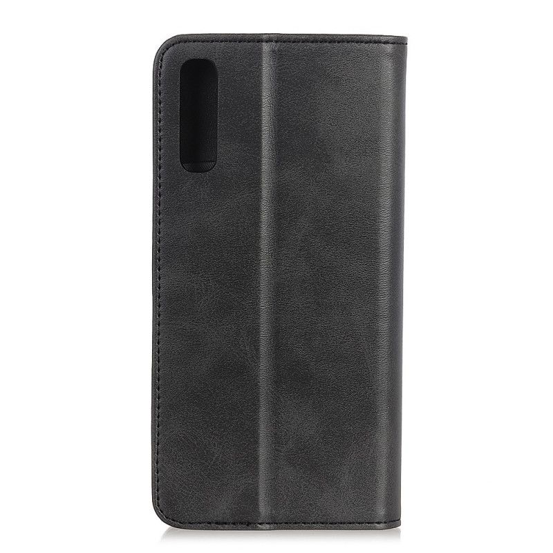 Flip Case Sony Xperia L4 Schwarz Elegantes Spaltleder