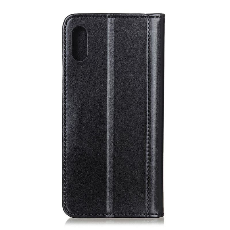 Flip Case Sony Xperia L4 Schwarz Gespaltenes Leder