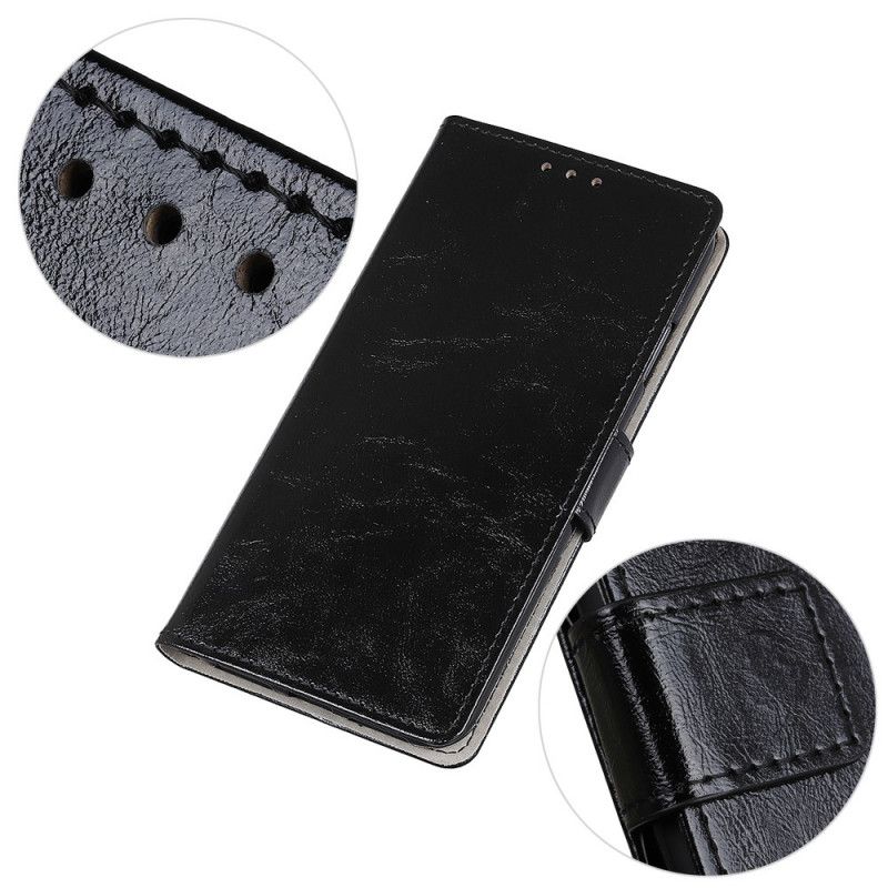Lederhüllen Sony Xperia L4 Schwarz Handyhülle Einfacher Glänzender Ledereffekt