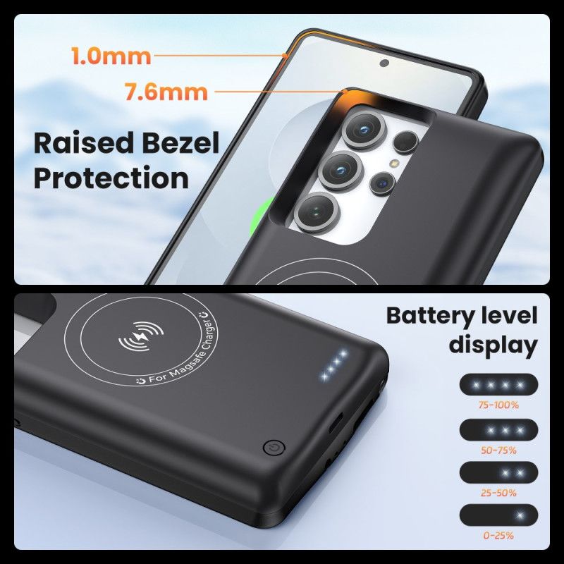 Externes Akkucase (10000 Mah) Für Samsung Galaxy S25 Ultra Mit Magnetischer Befestigung
