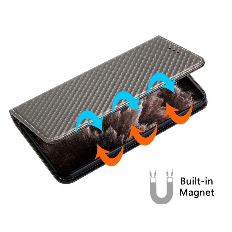 Flip Case Samsung Galaxy S25 Ultra 5g Handyhülle Carbonfaser Mit Riemen