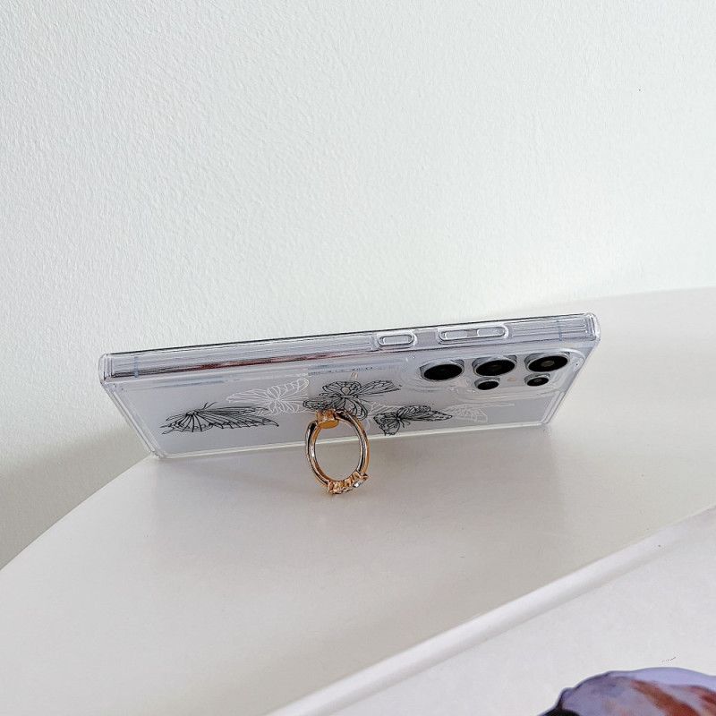 Hülle Für Samsung Galaxy S25 Ultra 5g Gemusterter Ringhalter