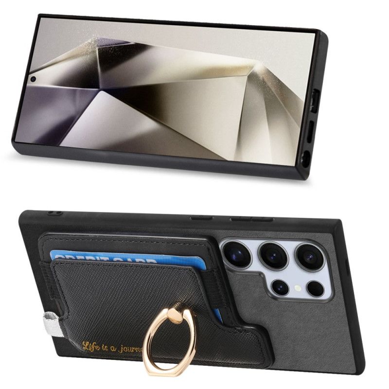 Hülle Samsung Galaxy S25 Ultra 5g Abnehmbarer Kartenhalter In Wildlederoptik