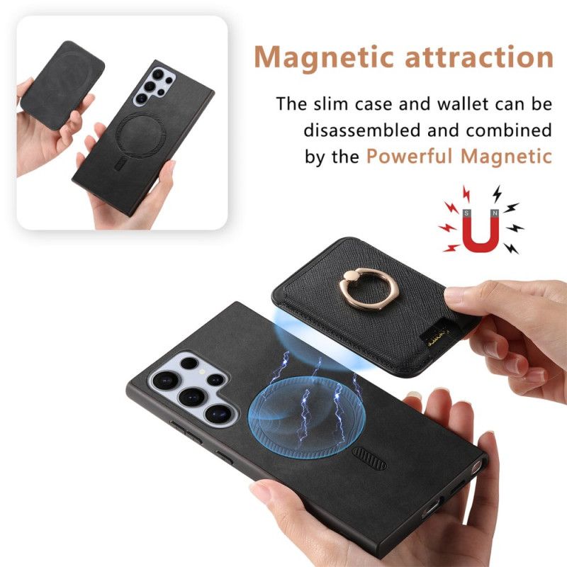 Hülle Samsung Galaxy S25 Ultra 5g Abnehmbarer Magnetischer Kartenhalter Und Ständer