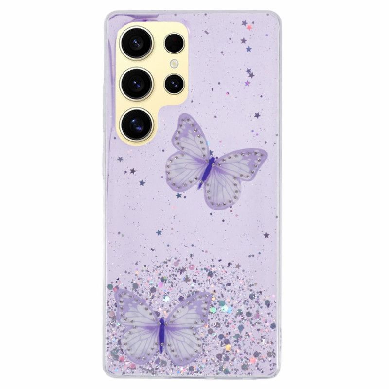 Hülle Samsung Galaxy S25 Ultra 5g Handyhülle Glitzernde Schmetterlinge