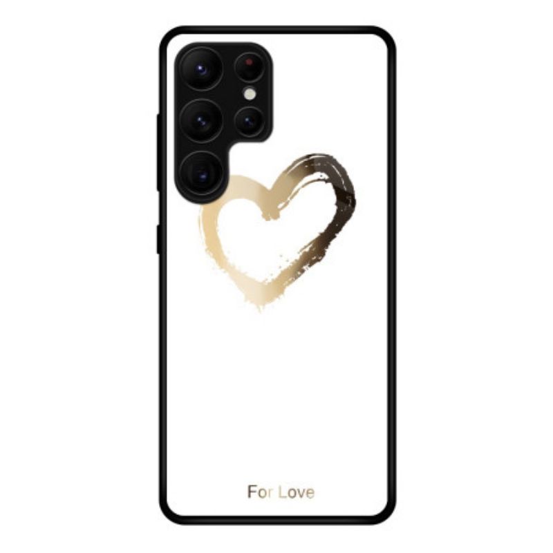 Hülle Samsung Galaxy S25 Ultra 5g Handyhülle Goldenes Herz Auf Weißem Hintergrund