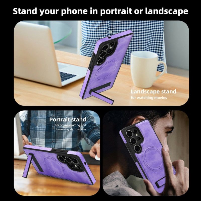 Hülle Samsung Galaxy S25 Ultra 5g Handyhülle Lederoptik Kompatibel Mit Magsafe