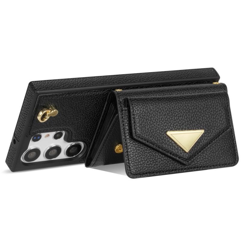 Hülle Samsung Galaxy S25 Ultra 5g Handyhülle Lederoptik Mit Kartenhalter Und Tragegurt