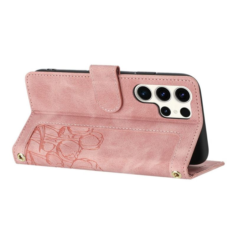 Lederhüllen Samsung Galaxy S25 Ultra 5g Geldbörse In Lederoptik Mit Blumenmuster