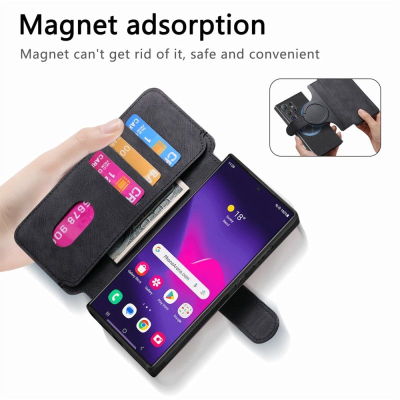 Lederhüllen Samsung Galaxy S25 Ultra 5g Handyhülle Abnehmbare Magnetische Rfid-schutzhülle