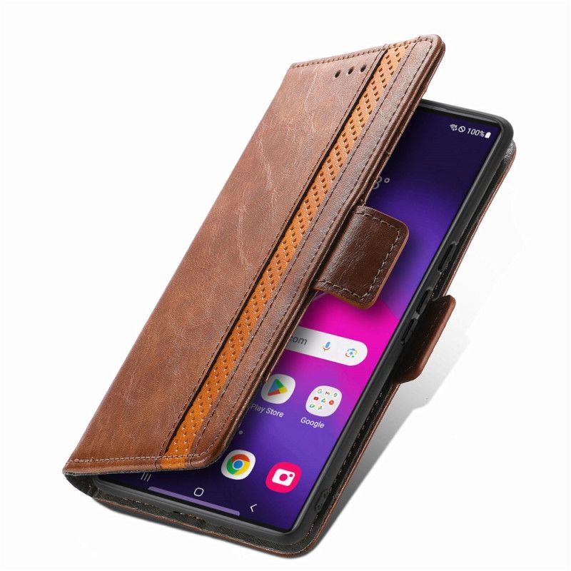 Lederhüllen Samsung Galaxy S25 Ultra 5g Zweifarbige Geldbörse Mit Rfid-schutz