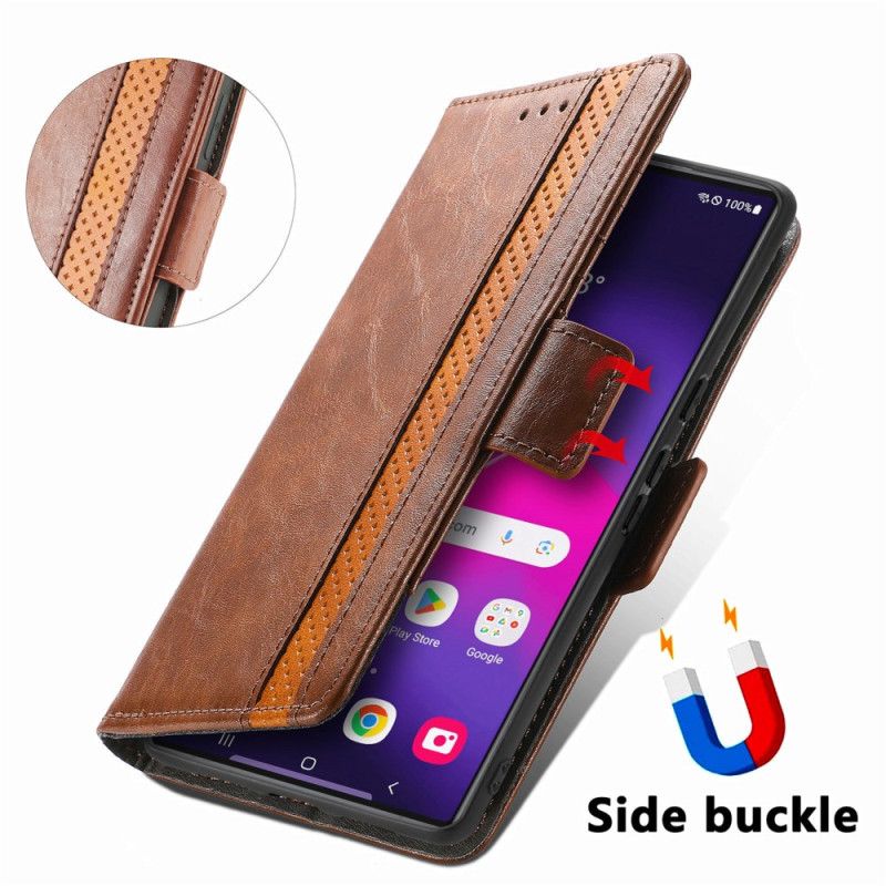 Lederhüllen Samsung Galaxy S25 Ultra 5g Zweifarbige Geldbörse Mit Rfid-schutz