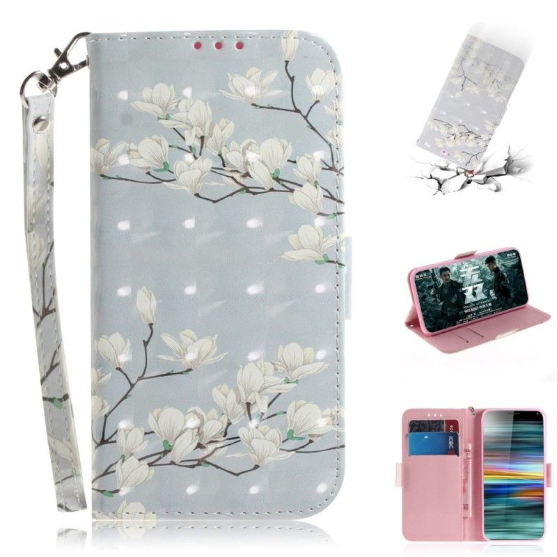 Lederhüllen Sony Xperia 10 Blühender Baum Mit Tanga