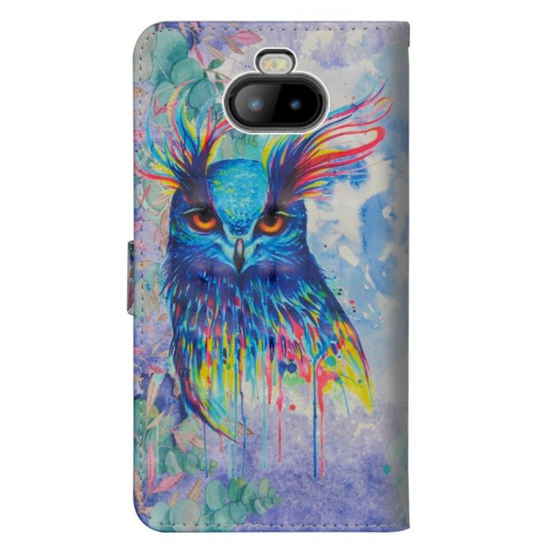 Lederhüllen Sony Xperia 10 Handyhülle Aquarellvogel