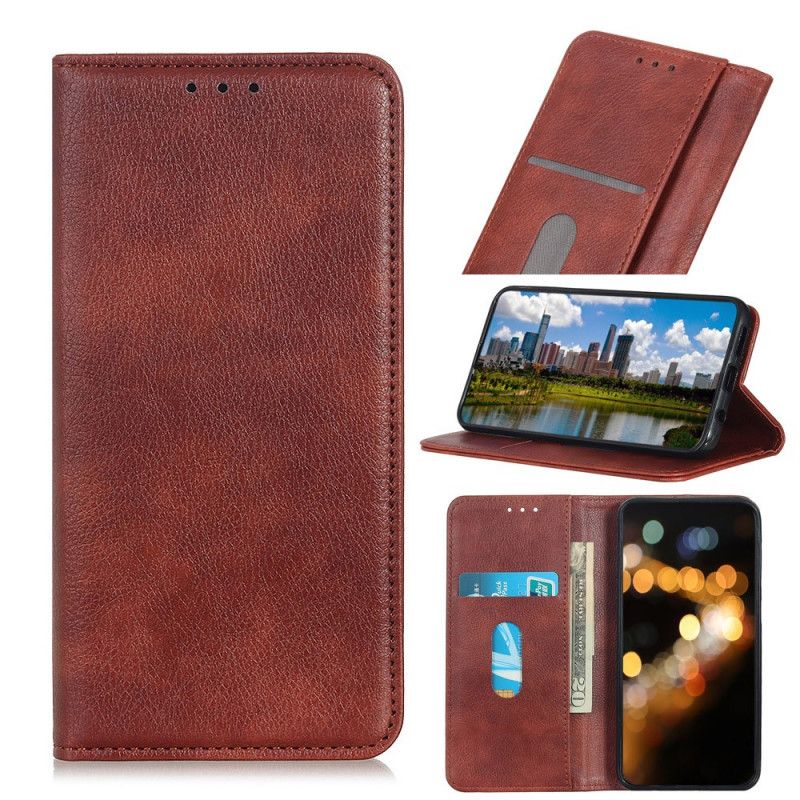 Flip Case Asus ZenFone 6 Schwarz Gespaltenes Leder