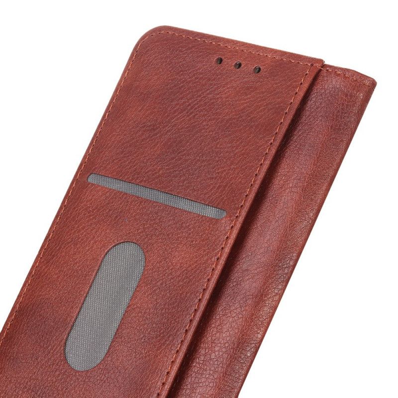 Flip Case Asus ZenFone 6 Schwarz Gespaltenes Leder