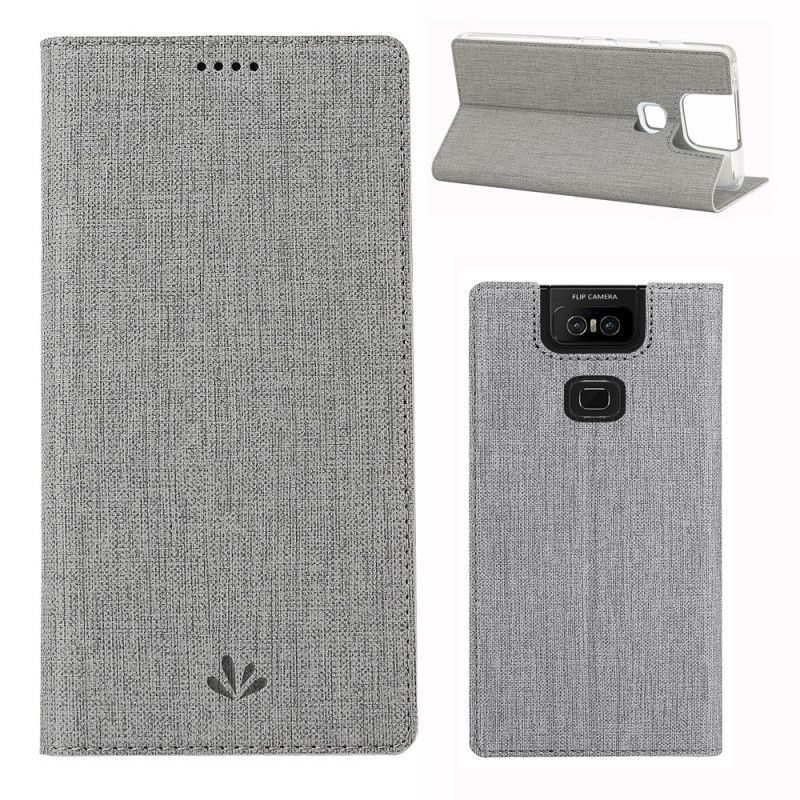 Flip Case Asus ZenFone 6 Schwarz Strukturiert