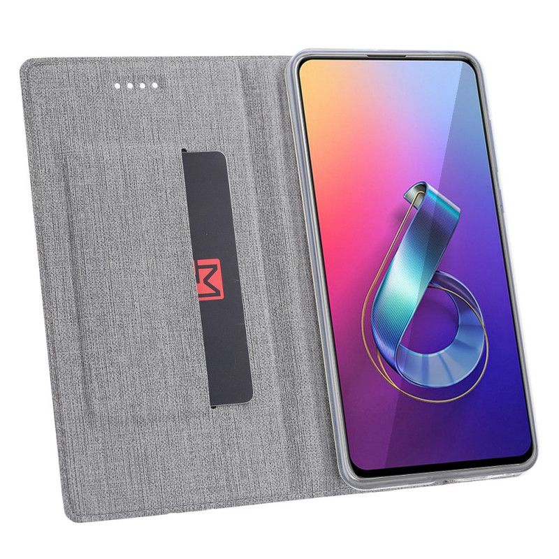 Flip Case Asus ZenFone 6 Schwarz Strukturiert