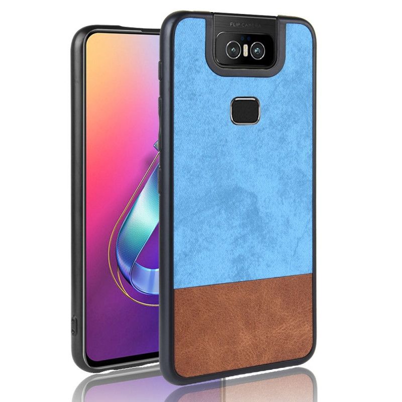 Hülle Asus ZenFone 6 Grau Zweifarbiges Kunstleder