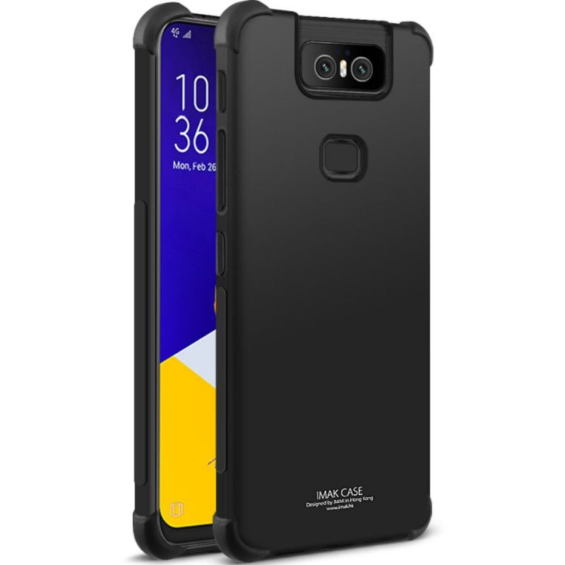 Hülle Asus ZenFone 6 Schwarz Flexibles Silikon Mit Imak-Siebfolie